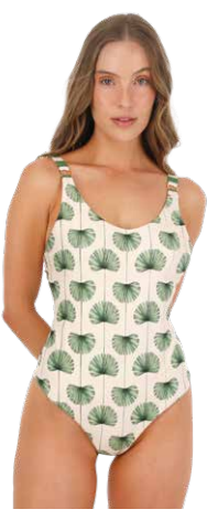 One Piece Mujer Estampado Tropical | Abanico ABA701