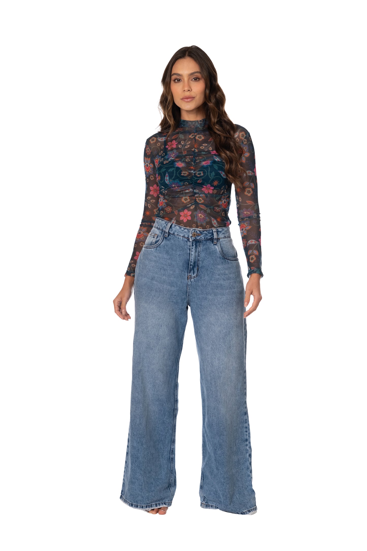 Jade Mesh Long Shirt
